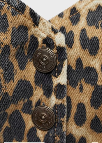 Mango Leopar Desenli Straplez Mini Büstiyer - Görsel 6