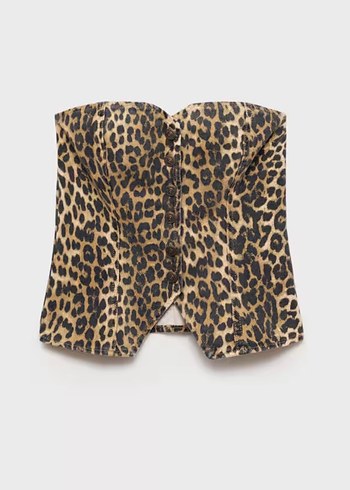 Mango Leopar Desenli Straplez Mini Büstiyer - Görsel 8