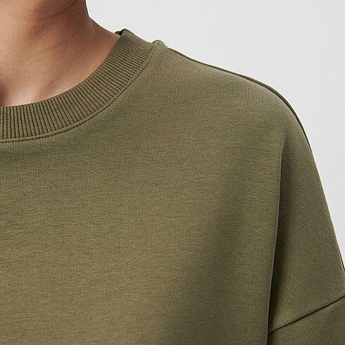 s Beden haki Renk Mavi basic sweatshirt