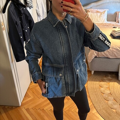 Karl Lagerfeld Karl Lagerfeld bomber jean ceket