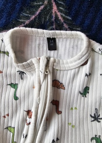 Uzun Kollu Beyaz Nakışlı Erkek Bebek Tulum - Görsel 5