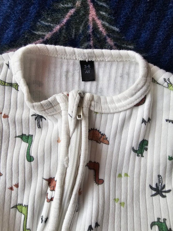 Uzun Kollu Beyaz Nakışlı Erkek Bebek Tulum - Görsel 5