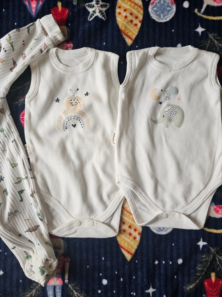 Uzun Kollu Beyaz Nakışlı Erkek Bebek Tulum - Görsel 2