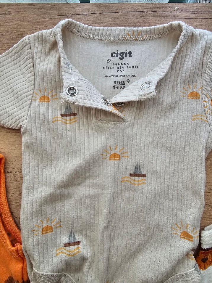 Bebek Erkek Kısa Kollu Örme Body Seti - Görsel 4
