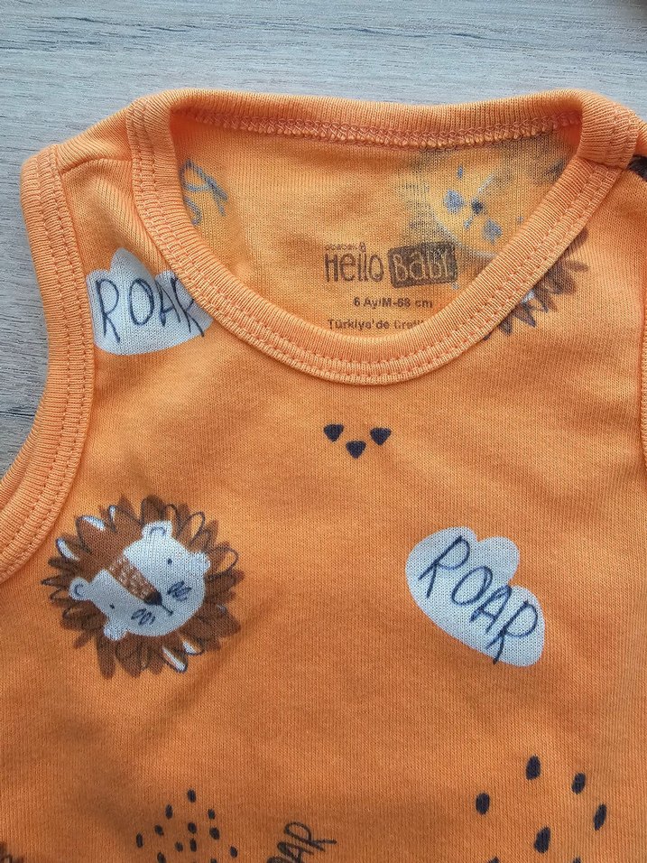 Bebek Erkek Kısa Kollu Örme Body Seti - Görsel 3