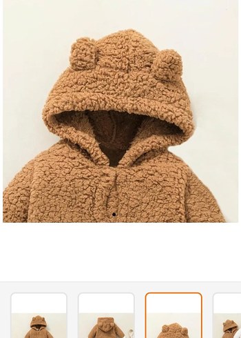 Kahverengi Kürklü Bebek Erkek Tulumu - Görsel 2