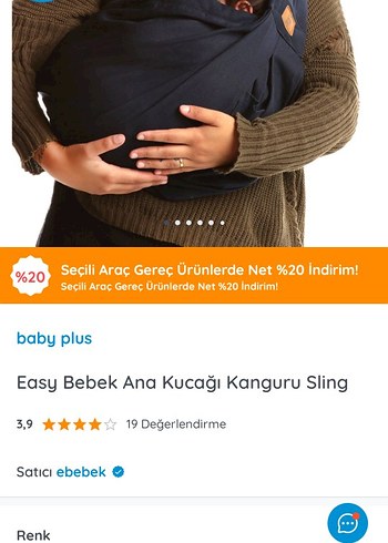 Easy Sling Çok Renkli Bebek Taşıyıcı - Görsel 4