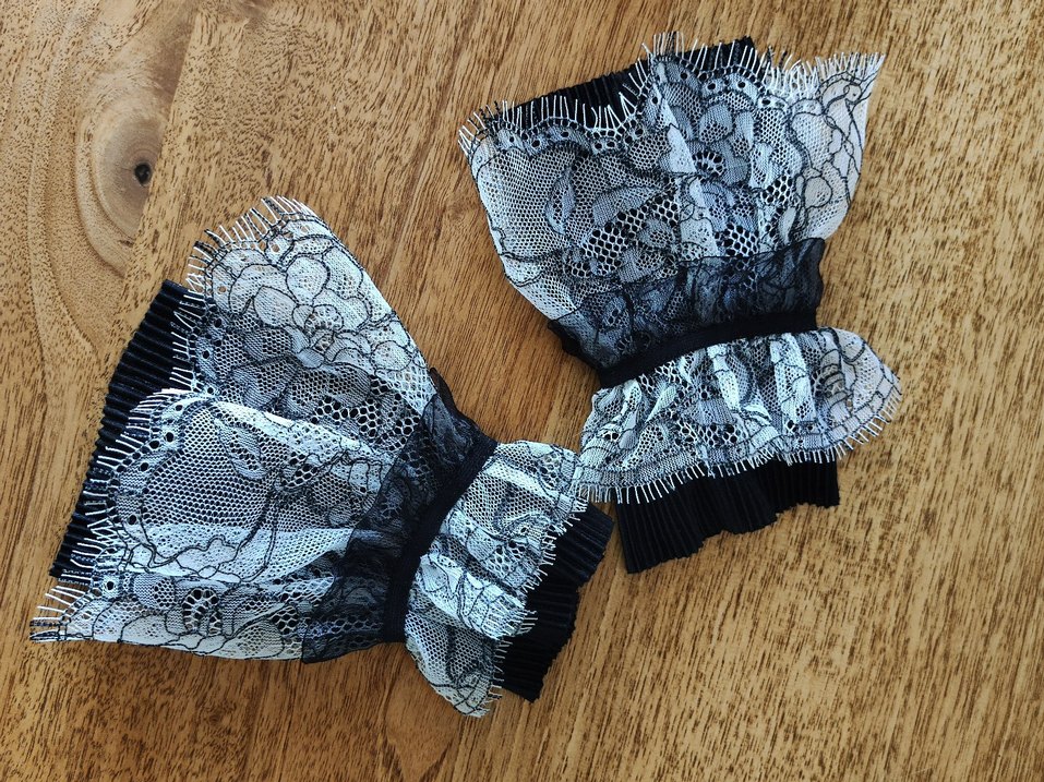 Gri Dantel Detaylı Gotik Kadın kolluk - Görsel 4