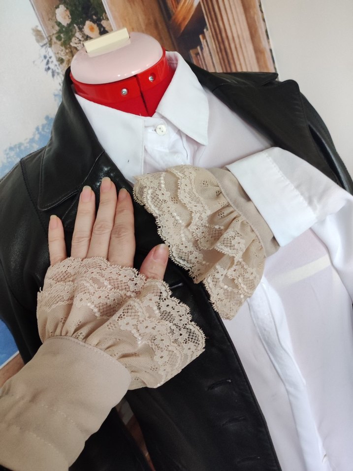 Bej Dantel Detaylı Gotik Kadın kolluk - Görsel 2