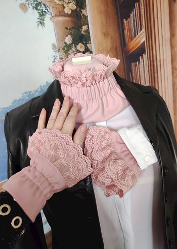 pudra Dantel Detaylı Kadın kolluk - Görsel 2