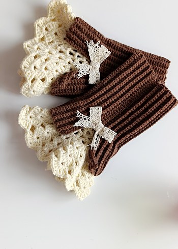 Dantel Detaylı Örgü Kadın Eldiveni - Görsel 2