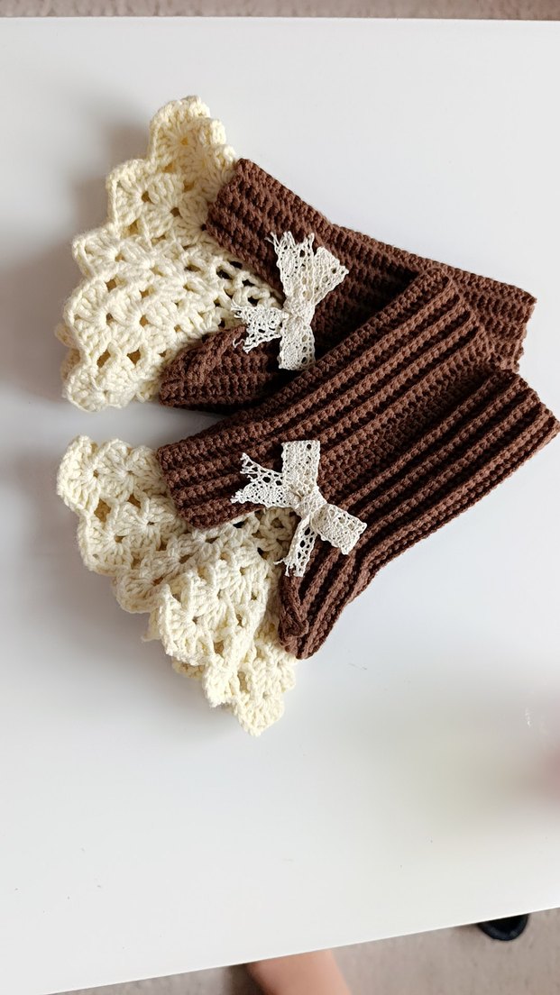 Dantel Detaylı Örgü Kadın Eldiveni - Görsel 2