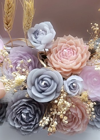 Pastel Pembe ve Gri Çiçek #MumSepeti - Görsel 2