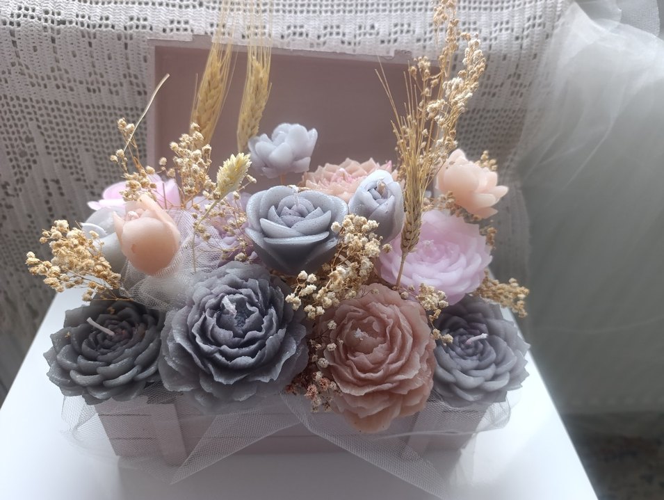 Pastel Pembe ve Gri Çiçek #MumSepeti - Görsel 5