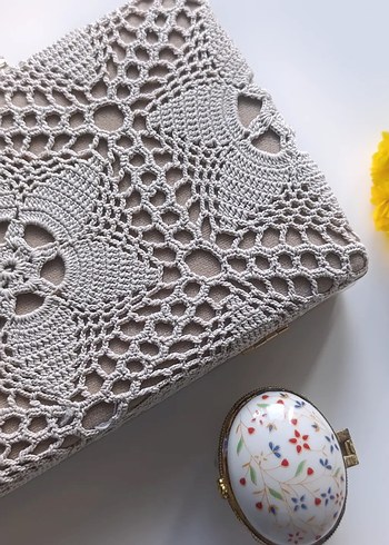 Bej Nakışlı Bohem Kadın Portföy Çanta - Görsel 4