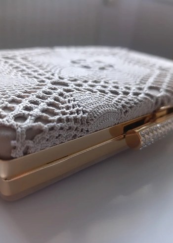 Bej Nakışlı Bohem Kadın Portföy Çanta - Görsel 3