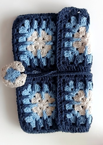 Bohem Tarzı Örgü El Yapımı kitap çantası - Görsel 2