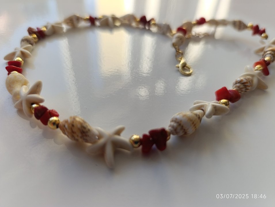 Kırmızı Boncuklu Bohem kolye ve bileklik - Görsel 2