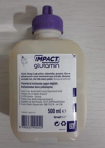 Beden beyaz Renk Nestlé Impact Glutamin 500 ml