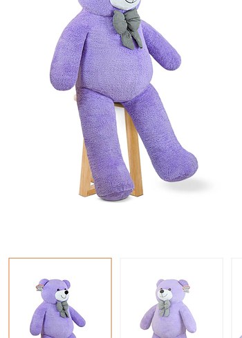 Diğer Renkli Mor ve Beyaz Peluş Ayılar