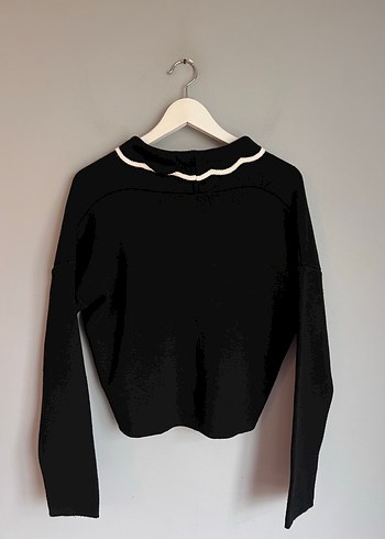 Düğmeli Siyah Midi Kadın Hırka - Görsel 6