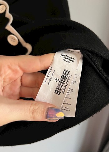 Düğmeli Siyah Midi Kadın Hırka - Görsel 5