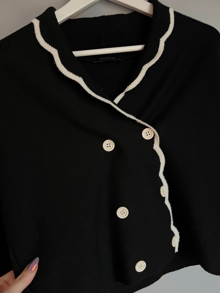 Düğmeli Siyah Midi Kadın Hırka - Görsel 4