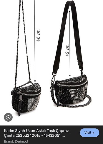 Siyah Yılan Desenli Zincir Detaylı Deri Çanta - Görsel 5