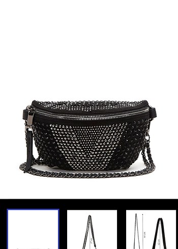 Siyah Yılan Desenli Zincir Detaylı Deri Çanta - Görsel 3