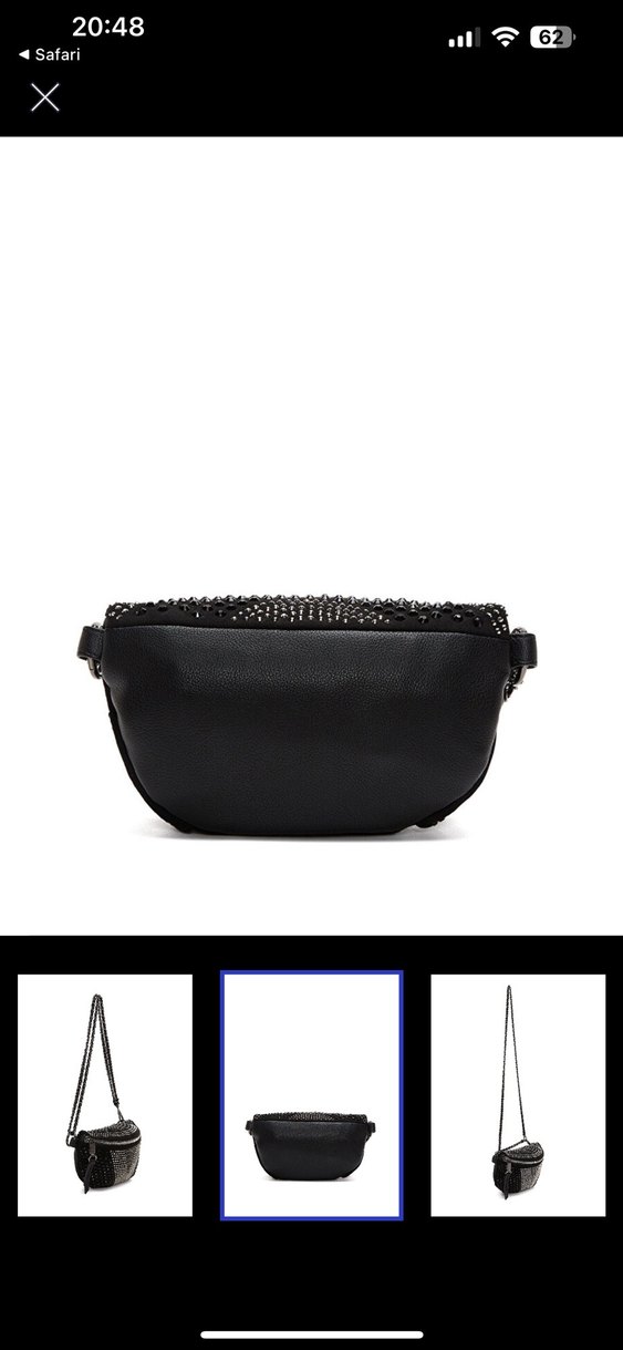 Siyah Yılan Desenli Zincir Detaylı Deri Çanta - Görsel 4