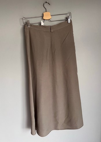 Zara Bej Drapeli Uzun Kadın Etek - Görsel 4