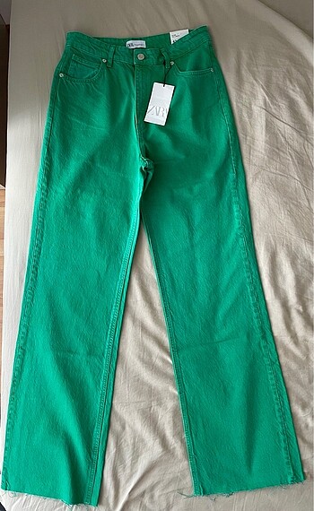 Zara Wide Leg Jean - yeşil