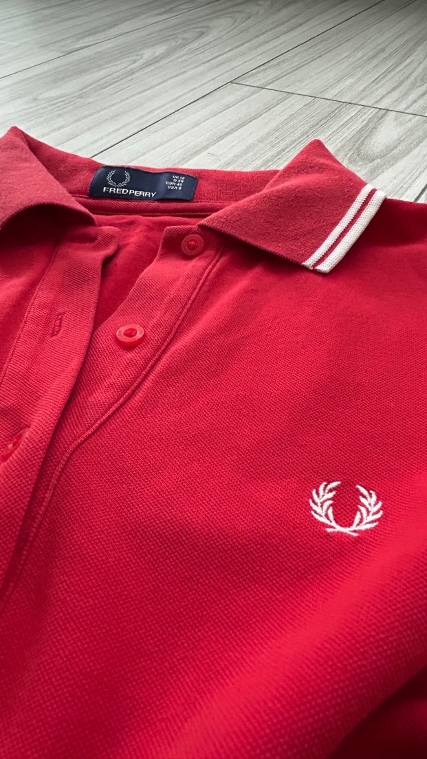 Fred Perry Kırmızı Polo Yaka Kısa Kollu Tişört - Görsel 3