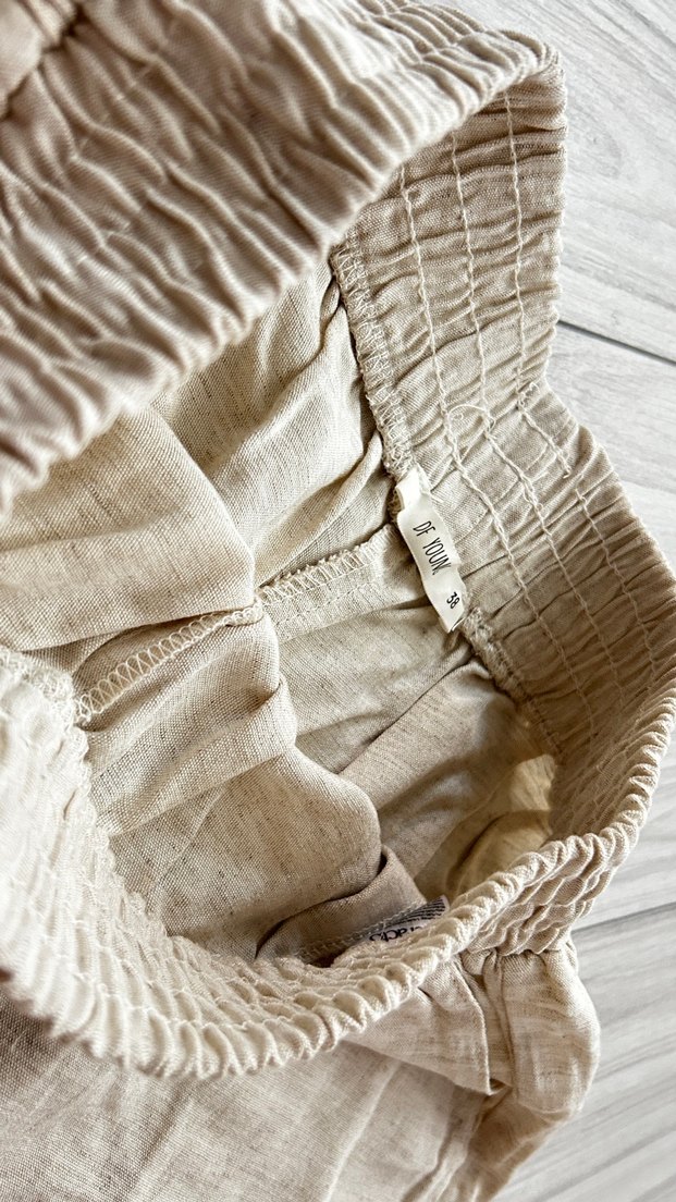 Defacto Bej Keten Salaş Şort - Görsel 2