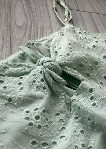 Yeşil Dantel Detaylı Bohem Kadın Elbise - Görsel 2