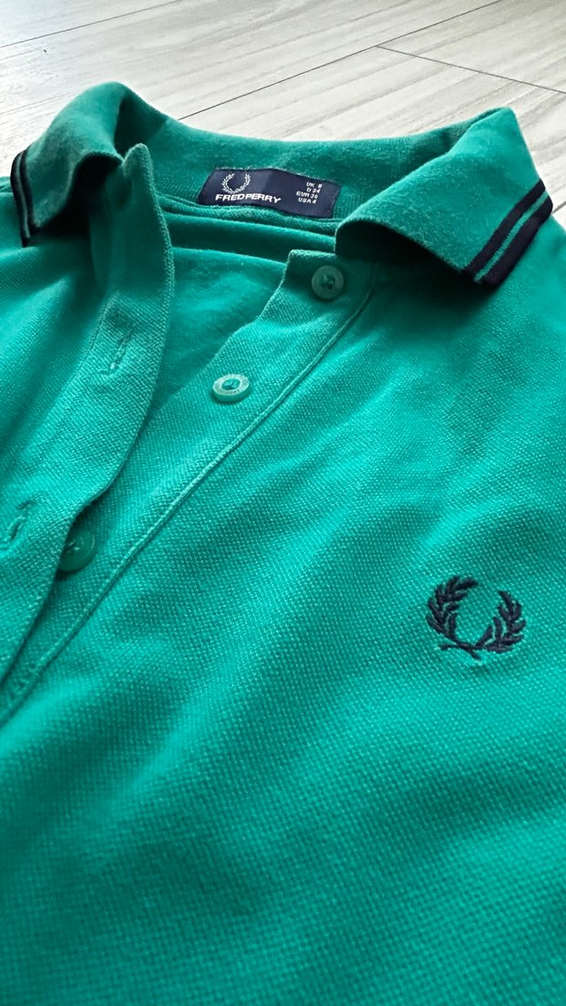 Fred Perry Düğmeli Yeşil Polo Tişört - Görsel 2