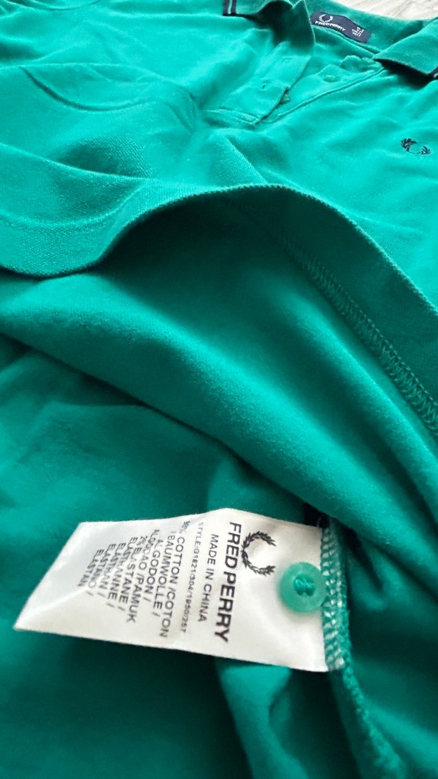 Fred Perry Düğmeli Yeşil Polo Tişört - Görsel 4