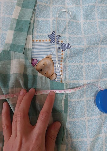 Turkuaz Ekose Midi Büstiyer - Görsel 7