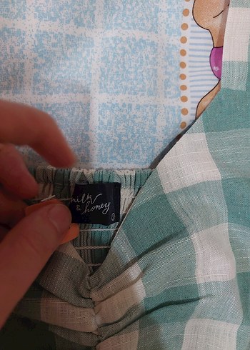 Turkuaz Ekose Midi Büstiyer - Görsel 2