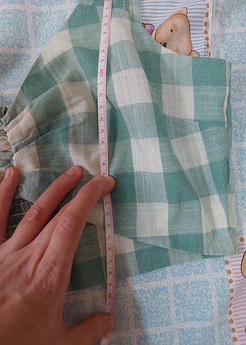 Turkuaz Ekose Midi Büstiyer - Görsel 6