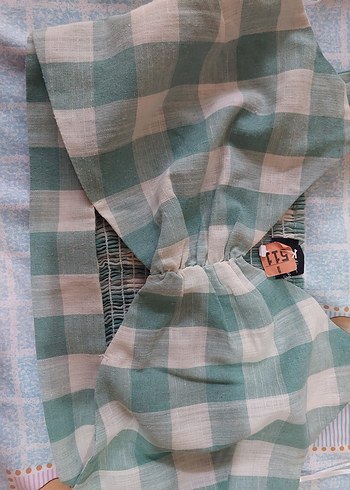 Turkuaz Ekose Midi Büstiyer - Görsel 4