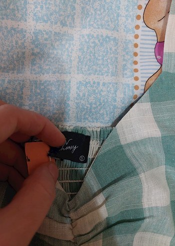 Turkuaz Ekose Midi Büstiyer - Görsel 3