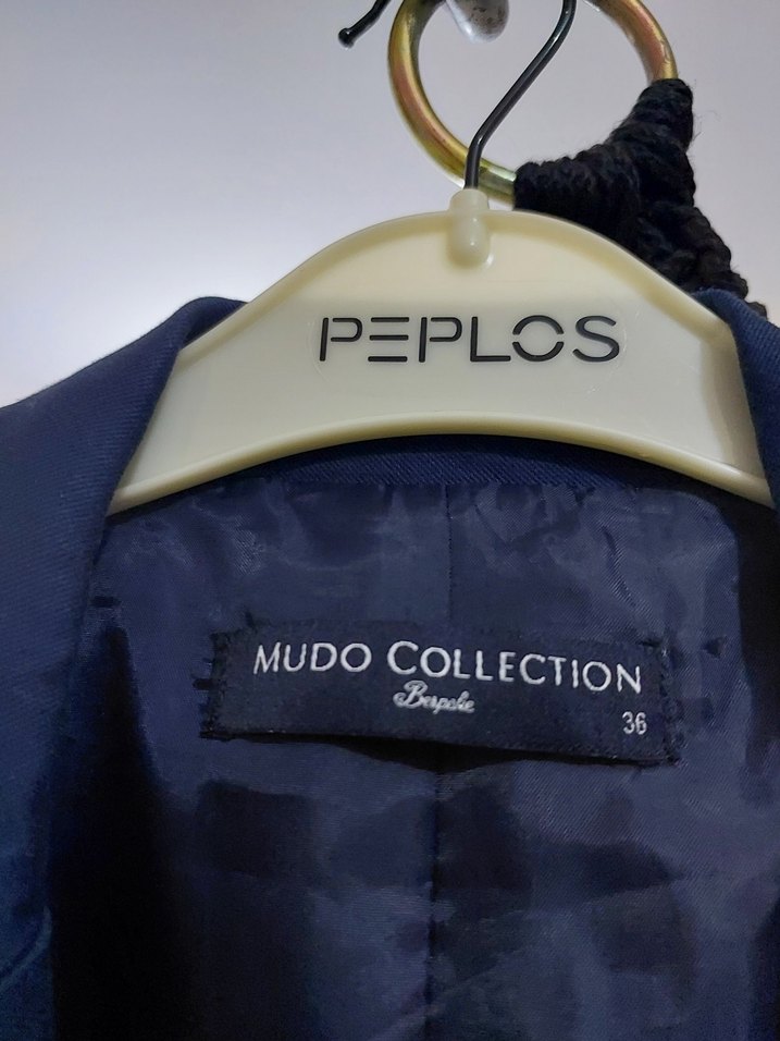 Lacivert Düğmeli Kolsuz Uzun Elbise - Görsel 4