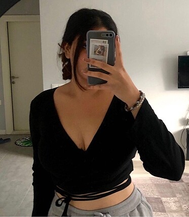 Crop örme bluz