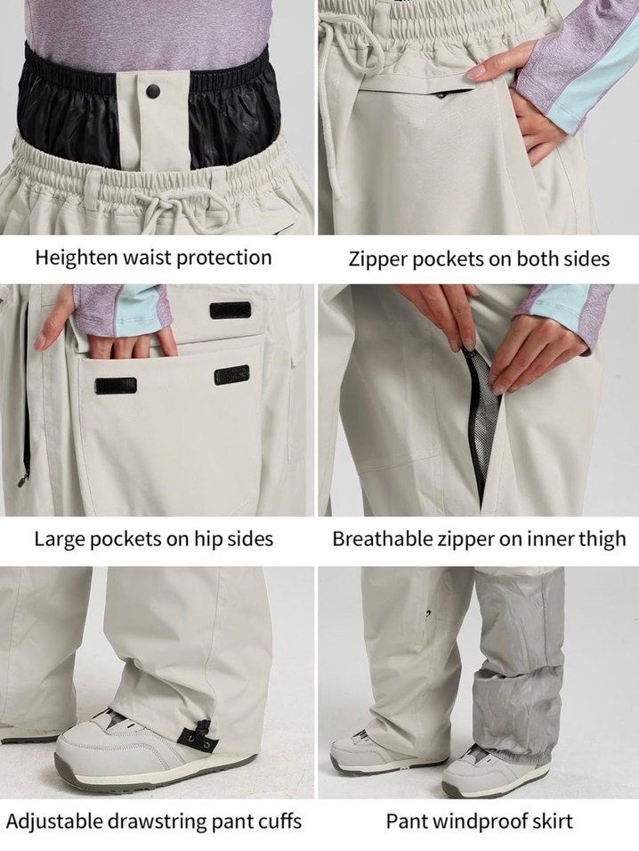 Erkek Kadın Beyaz Kayak Pantolonu - Görsel 3