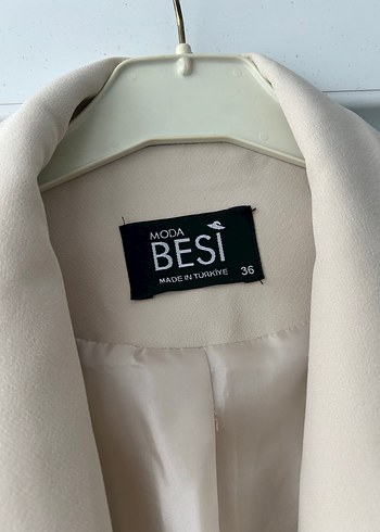 s Beden Bej Kadın Keten Blazer Ceket