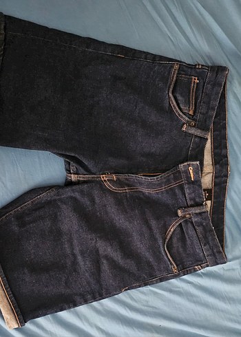 Koyu Lacivert Erkek Denim Midi Pantolon