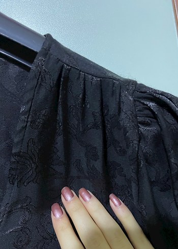 Düğmeli Siyah Elbise - Görsel 3