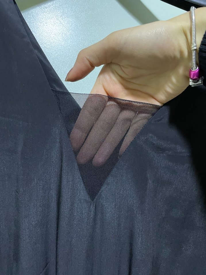 Siyah V Yakalı Uzun Kadın Tulum - Görsel 2