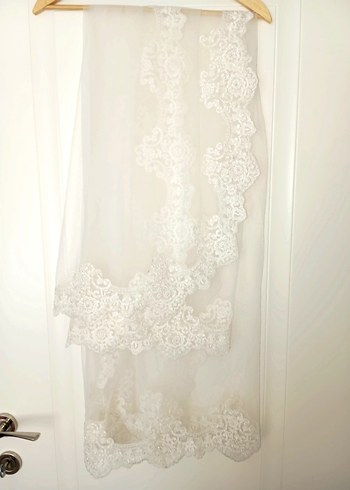 Tesettür Boncuk İşlemeli Beyaz Gelinlik - Görsel 7